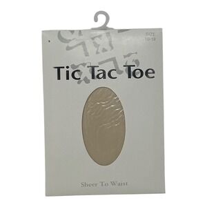 Tic Tac Toe Sheer Tights Girls Size 10-12 Nude Tan Formal Dress Hosiery